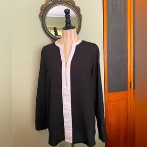 Calvin Klein blouse. Black and white long sleeve
